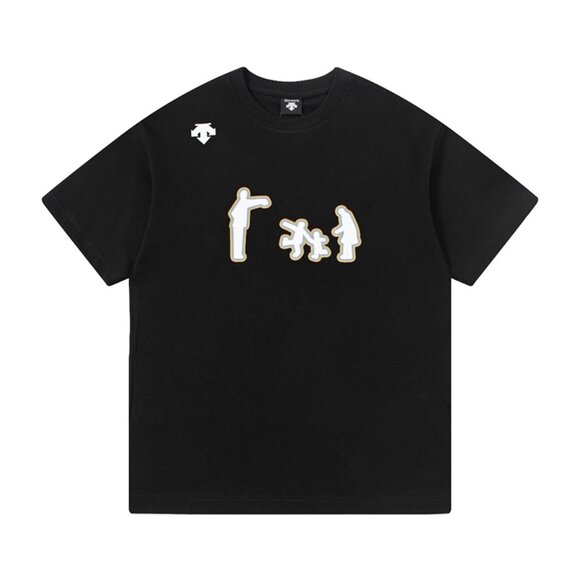 Descente Black Printed Short-Sleeved T-Shirt